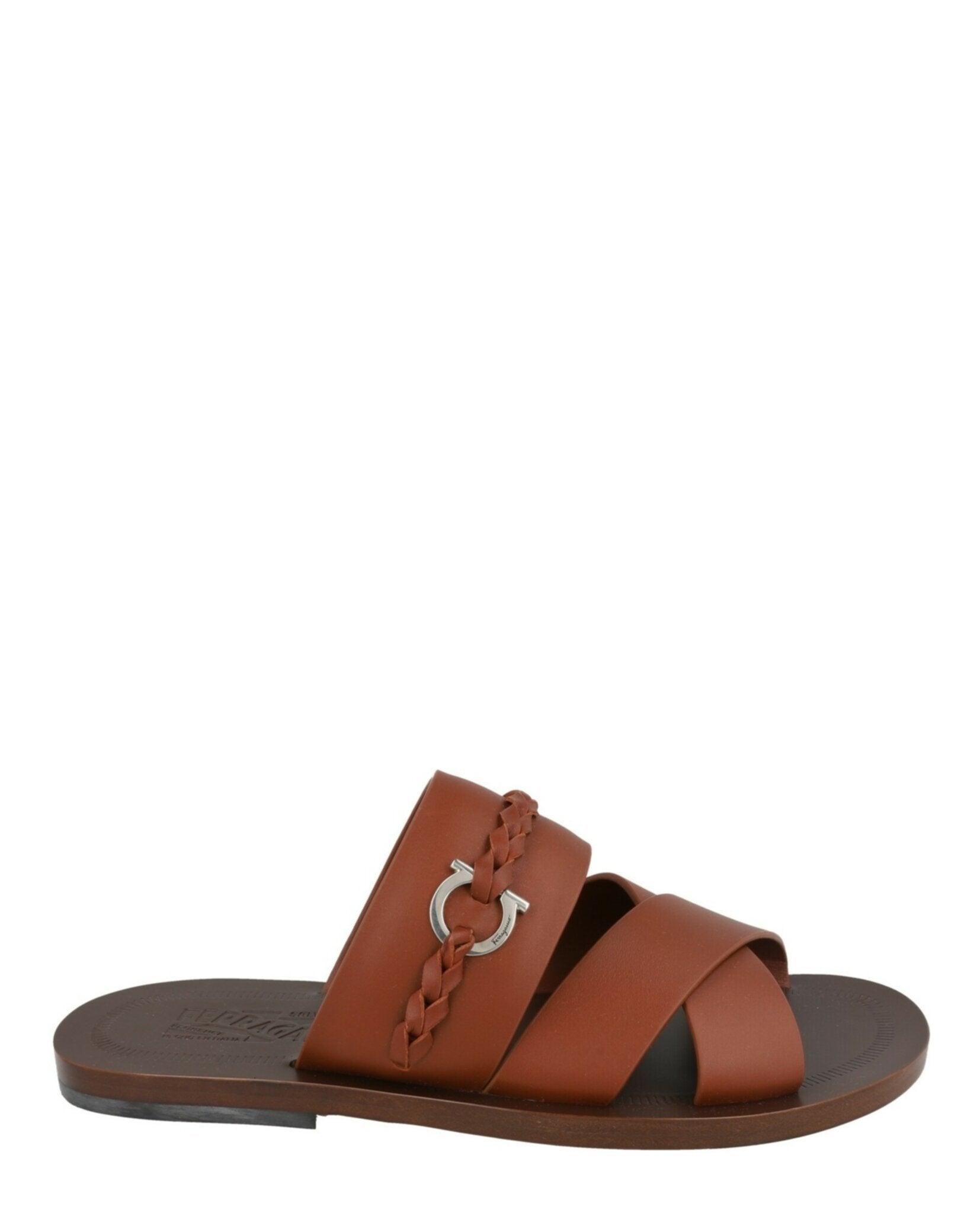 Ferragamo Giotto Leather Sandals in Brown for Men | Lyst