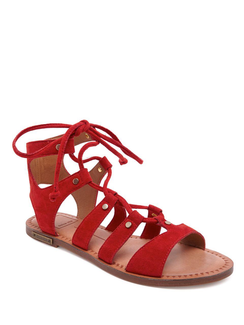 dolce vita red sandals