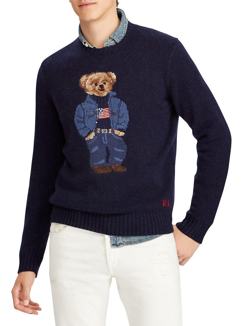 Polo Ralph Lauren Polo Bear Sweater in Blue for Men - Lyst