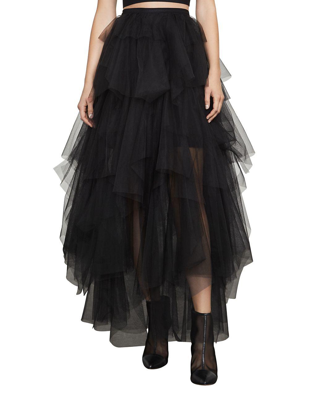 black tulle maxi