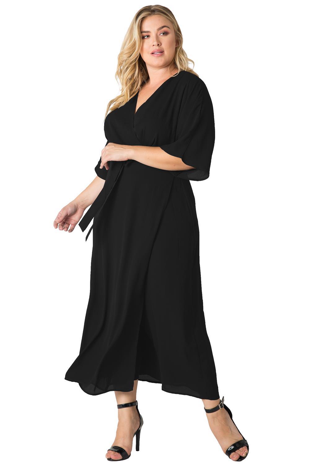 Standards & Practices Kimono Wrap Maxi Dress in Black Lyst
