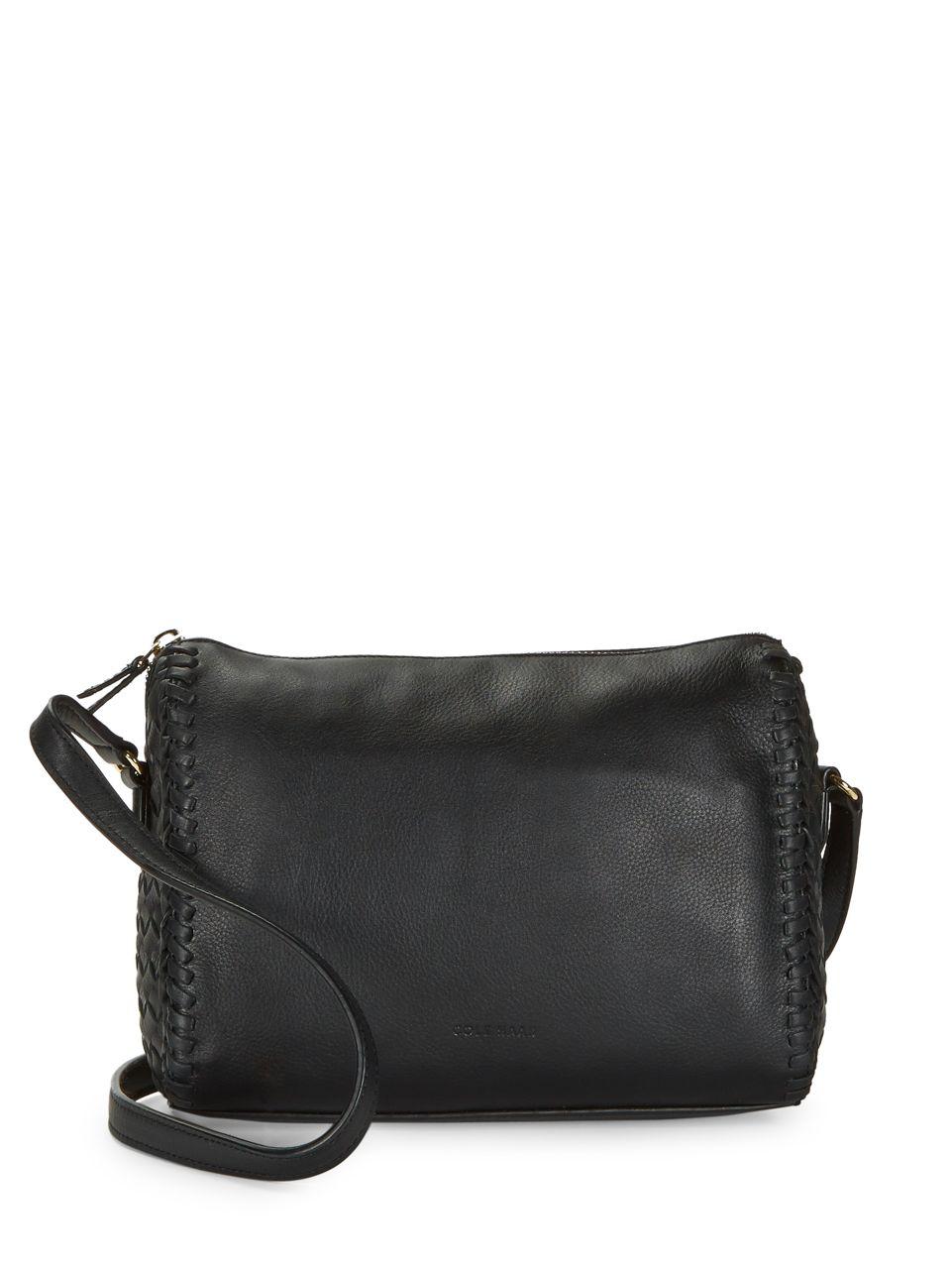 Cole Haan Medium Leather Crossbody Bag in Black - Lyst