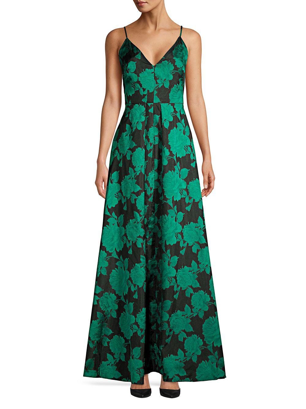 calvin klein green floral dress