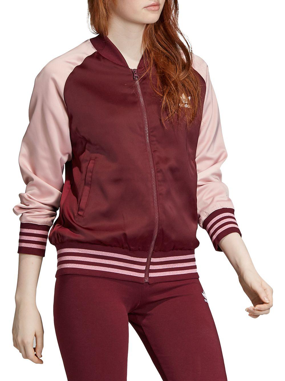 adidas satin bomber jacket