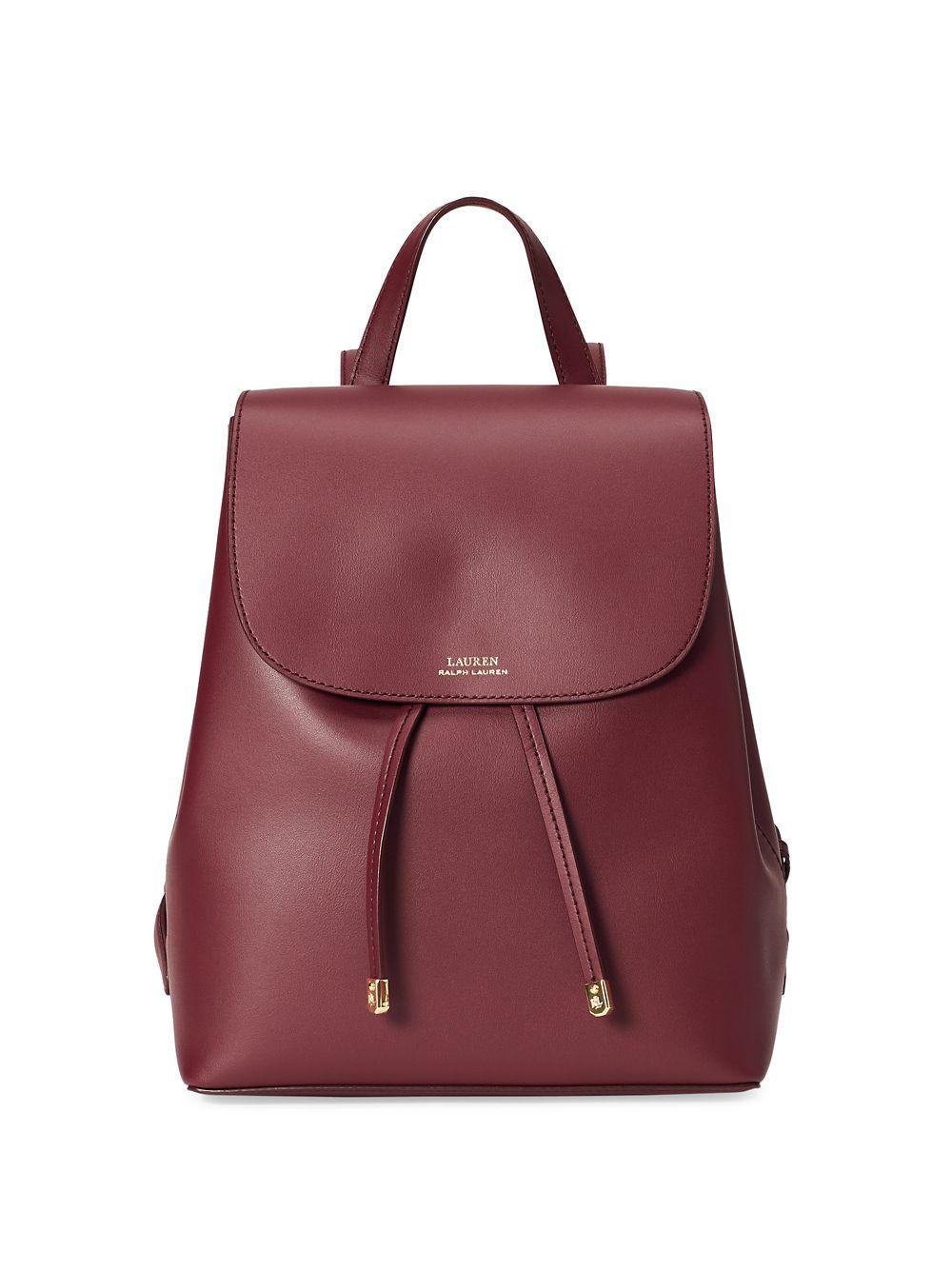 ralph lauren drawstring leather backpack
