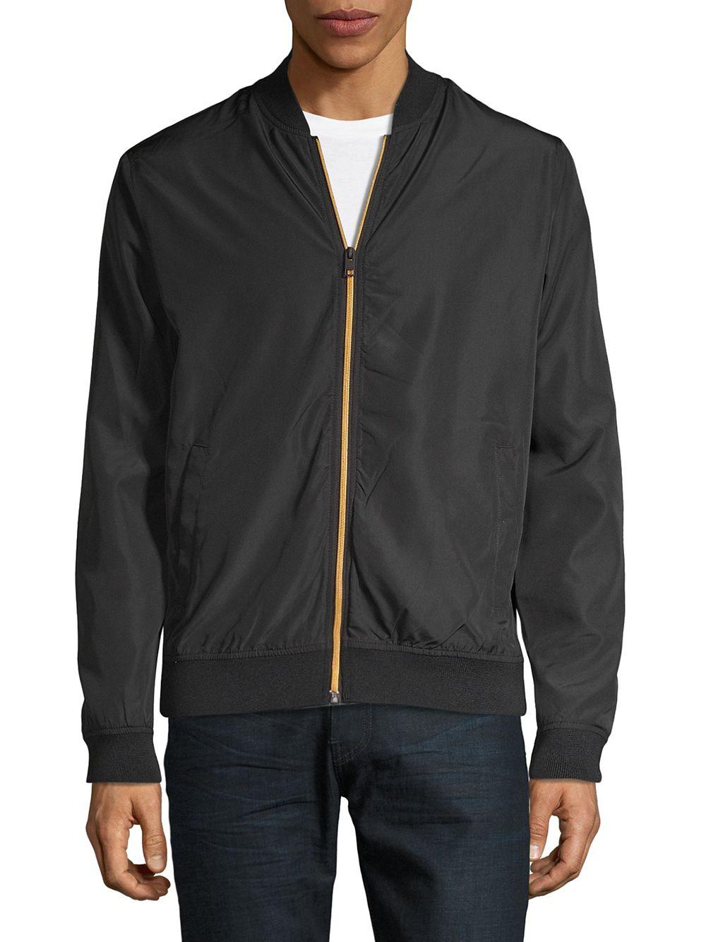 Download Jack & Jones Zip Bomber Jacket in Black for Men - Lyst