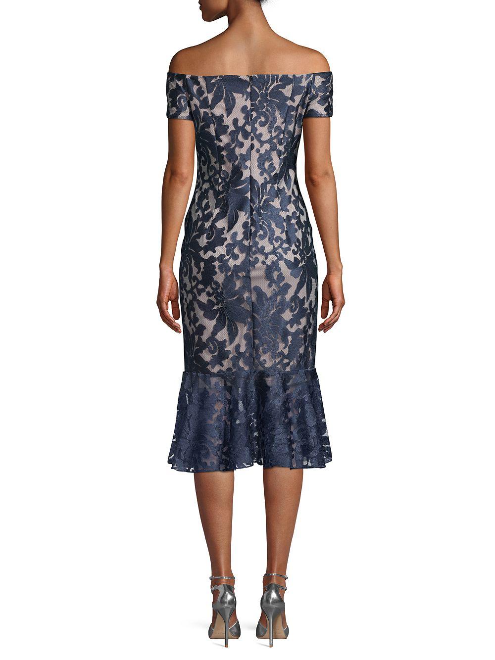 calvin klein floral off the shoulder dress