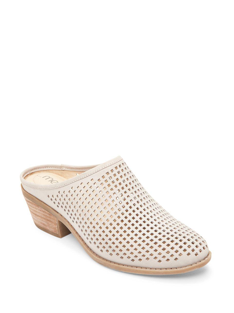 me too zara perforated leather mules