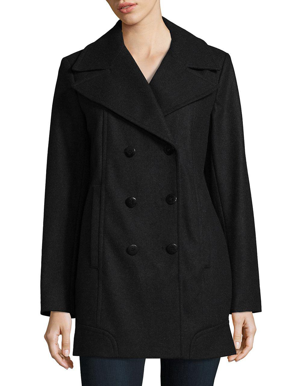 Lyst - Marc New York Double Breasted Coat in Gray