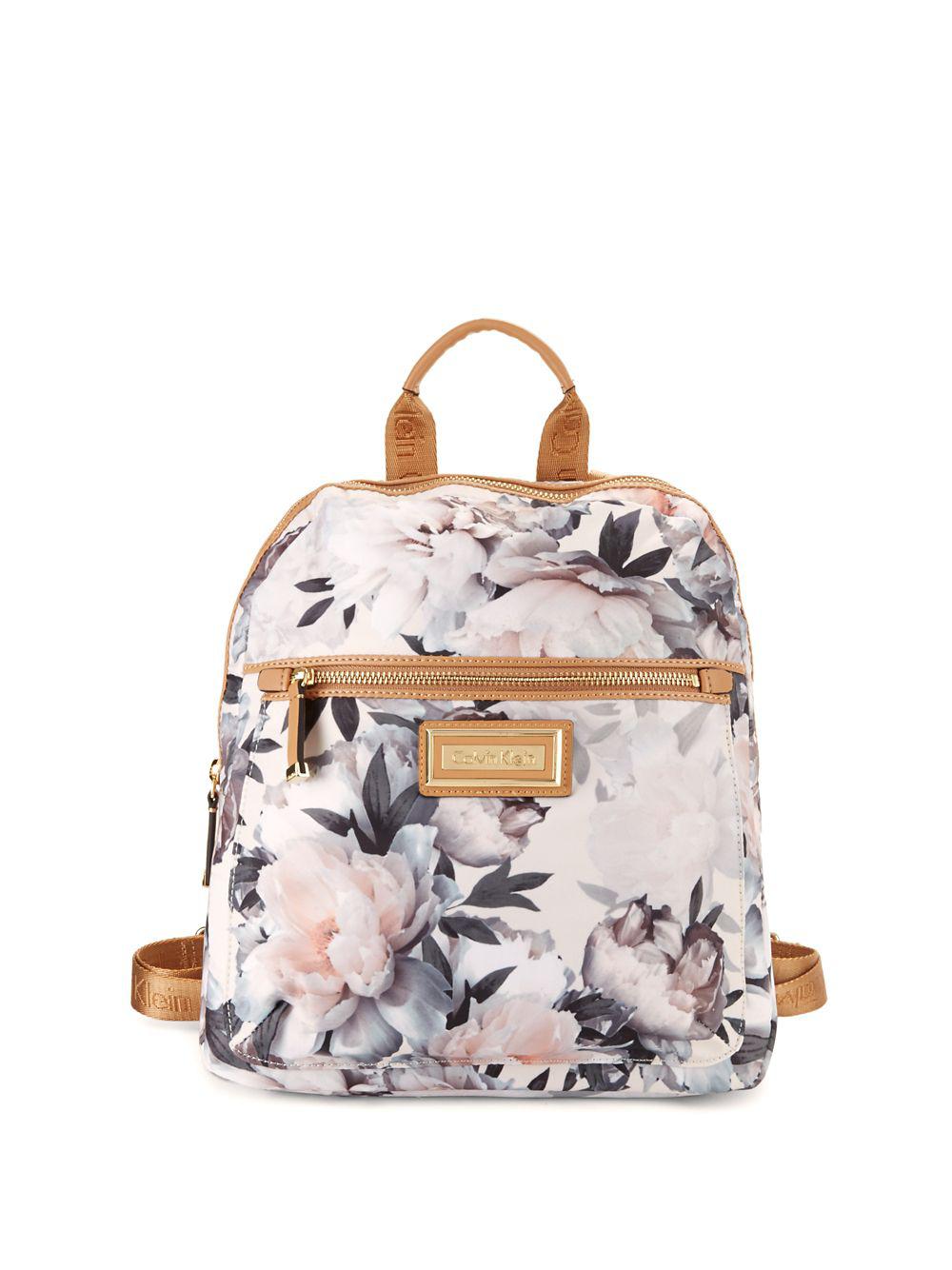 calvin klein floral backpack