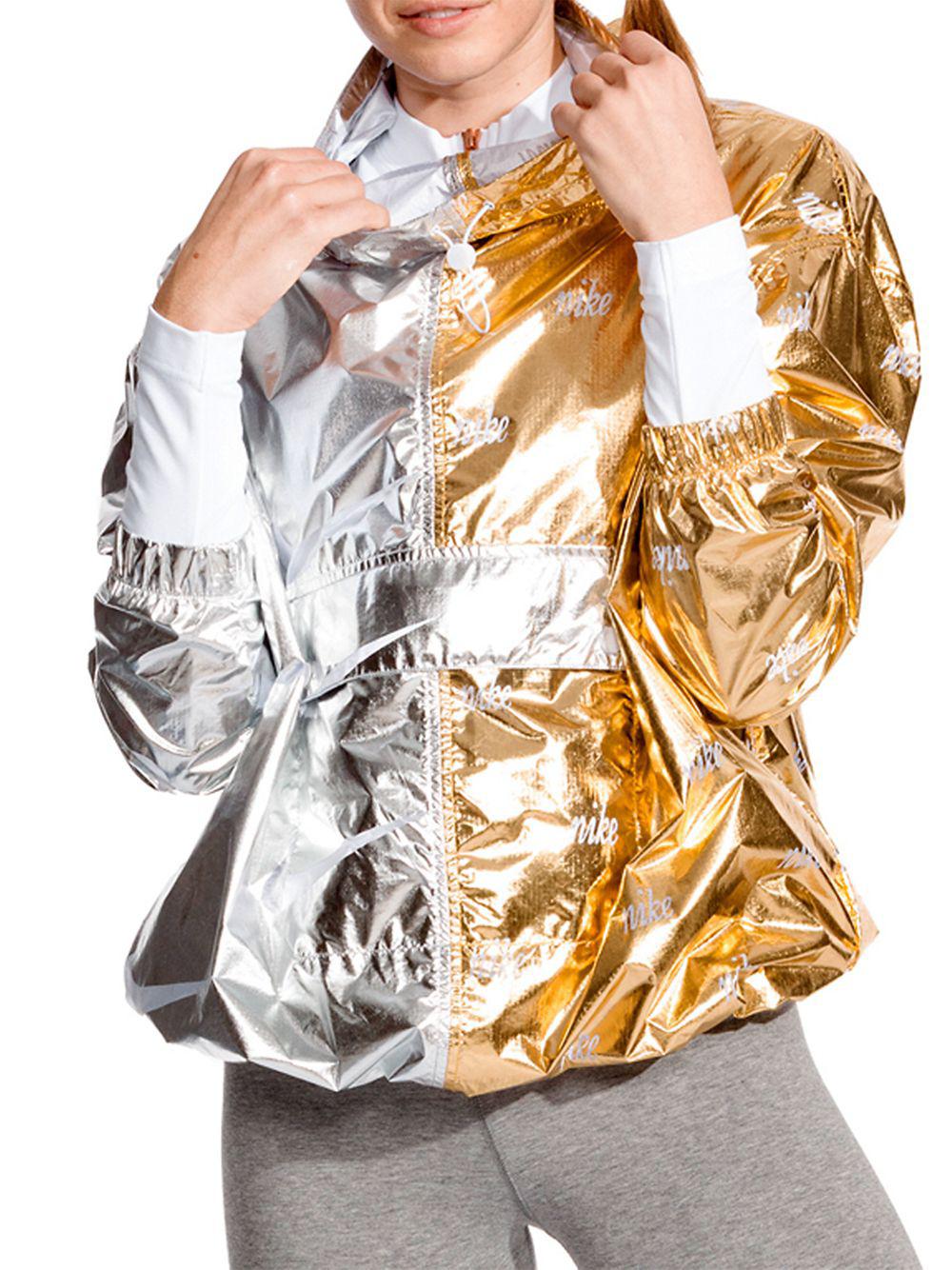 nike gold silver jacket