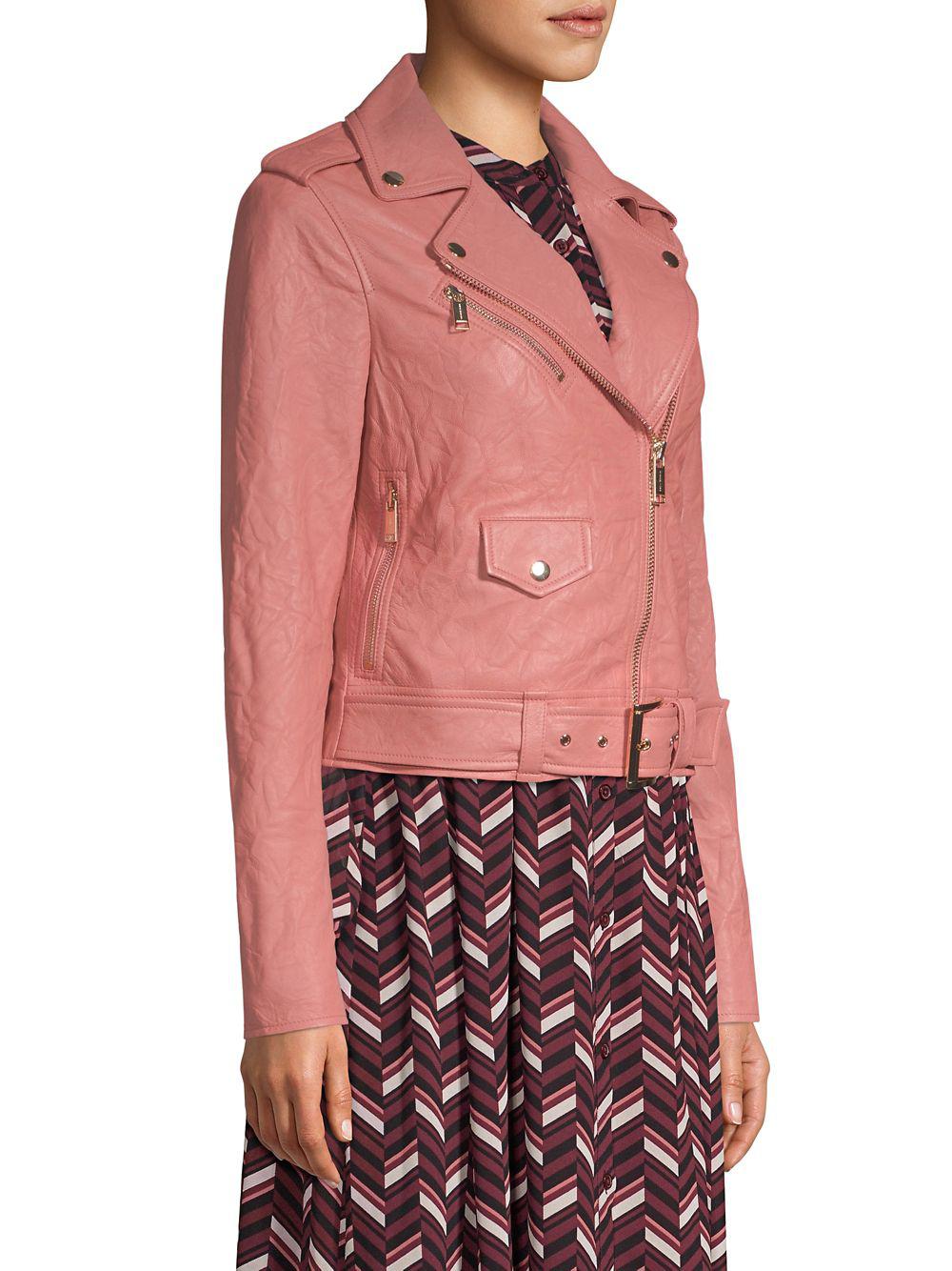 dusty rose leather jacket