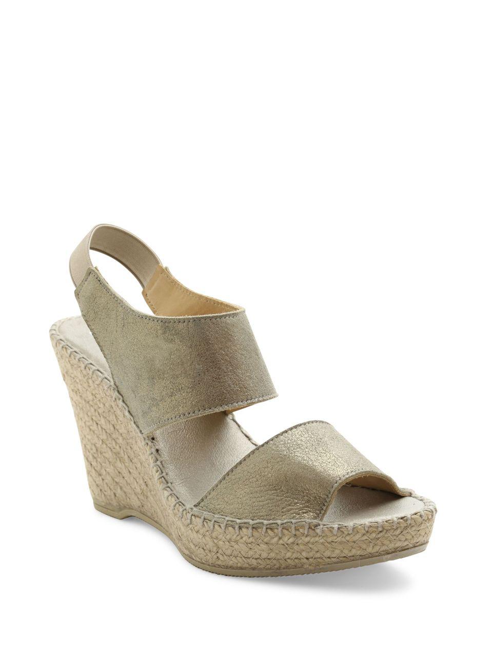 Lyst - Andre Assous Reese Suede Platform Wedge Sandals in Purple