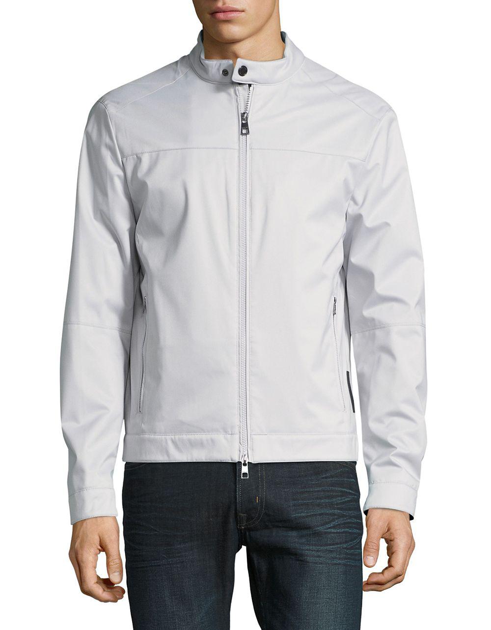 Lyst Michael Kors Moto Jacket In Gray For Men Michael Kors Men S Gray Moto Jacket