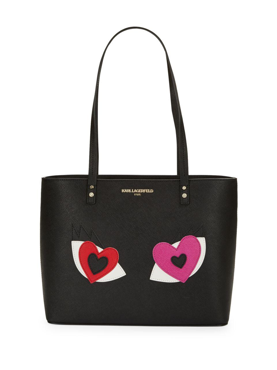 Karl Lagerfeld Leather Maybelle Cat Tote in Black Lyst