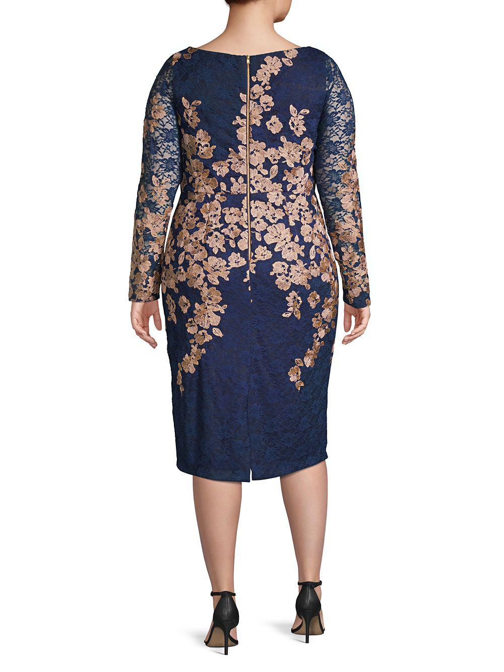 embroidered lace sheath dress