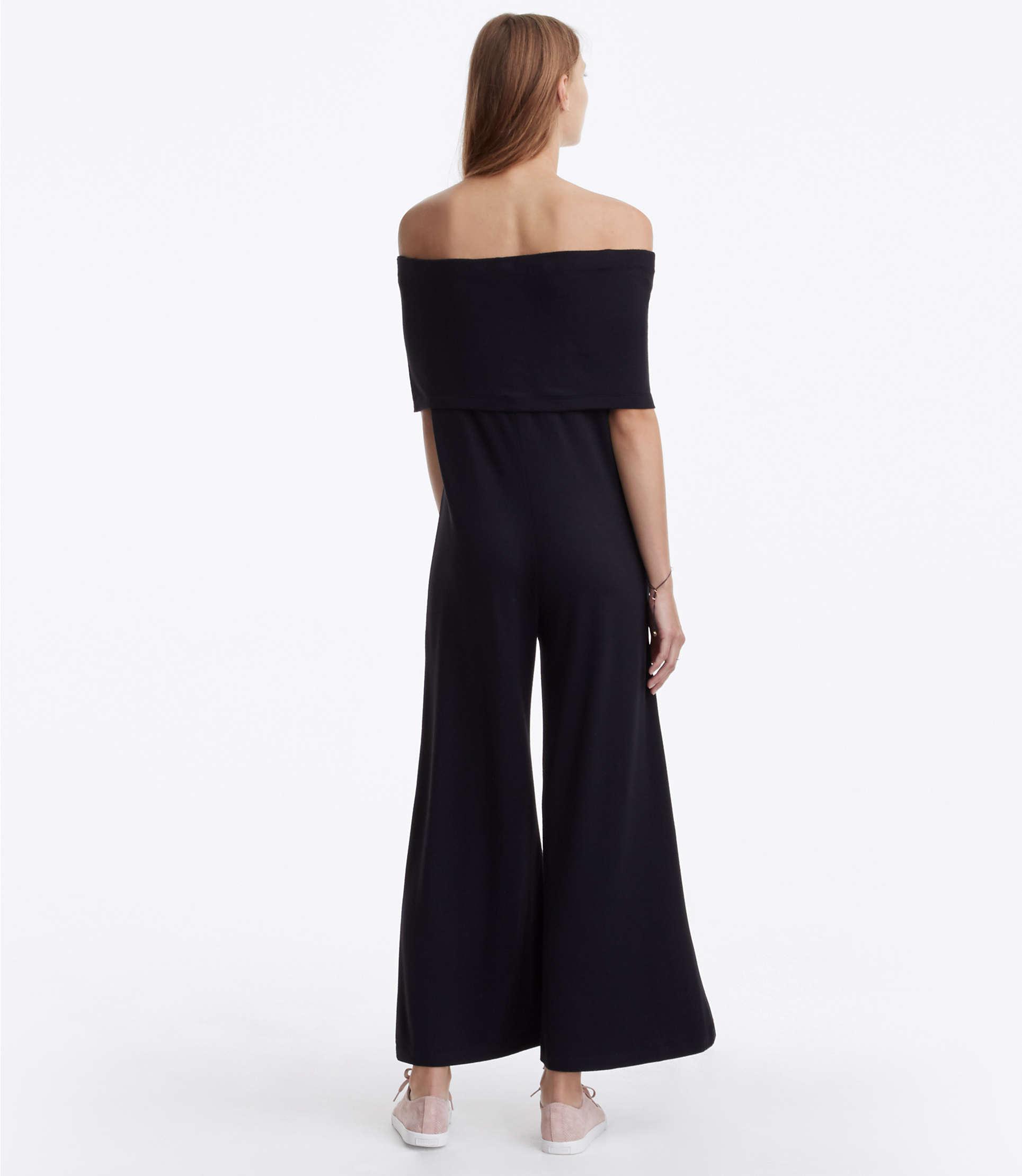 grey off the shoulder jumpsuit