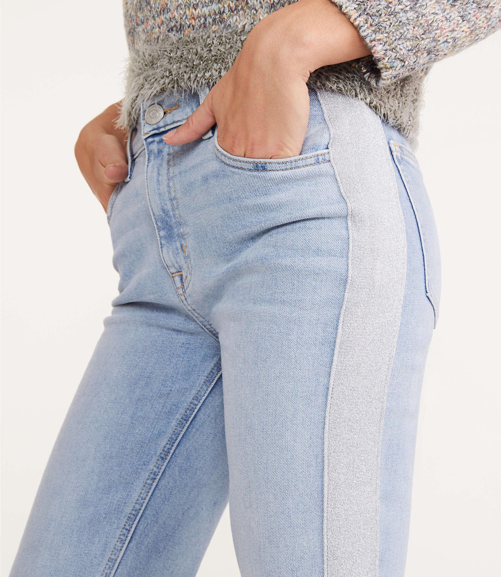 jeans with sparkle stripe