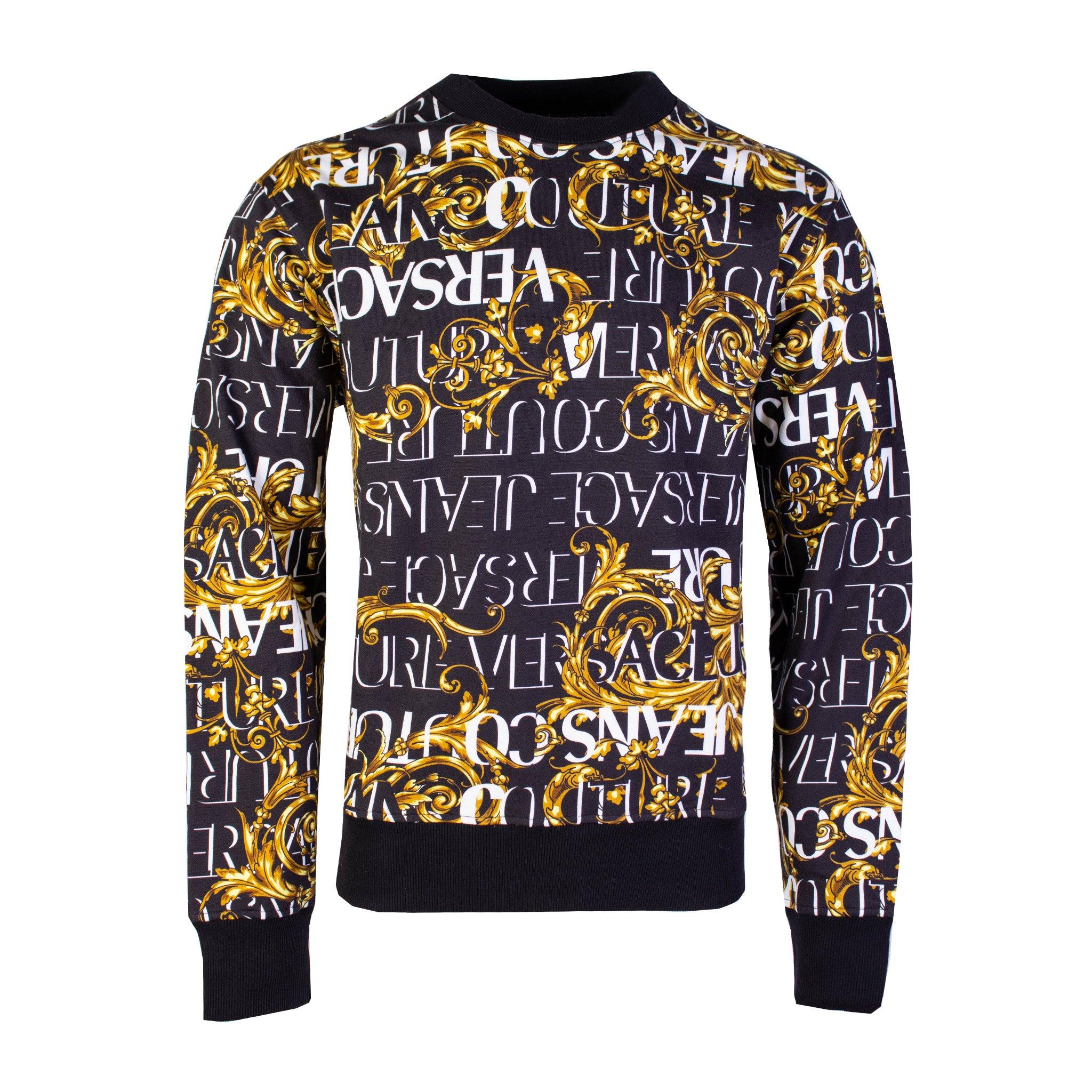 Souvenir dam Geschiktheid Versace Jeans Couture Baroque Printed Cotton Sweatshirt in Black for Men |  Lyst