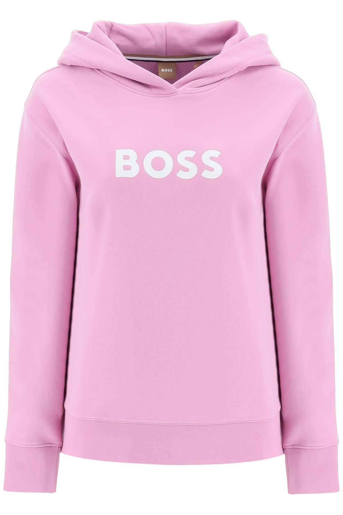 BOSS by HUGO BOSS Logo Printed Hoodie in Pink | Lyst