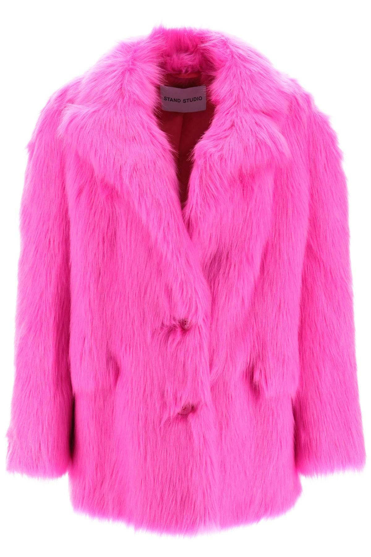 Stand Studio 'carter' Faux Fur Jacket in Pink | Lyst