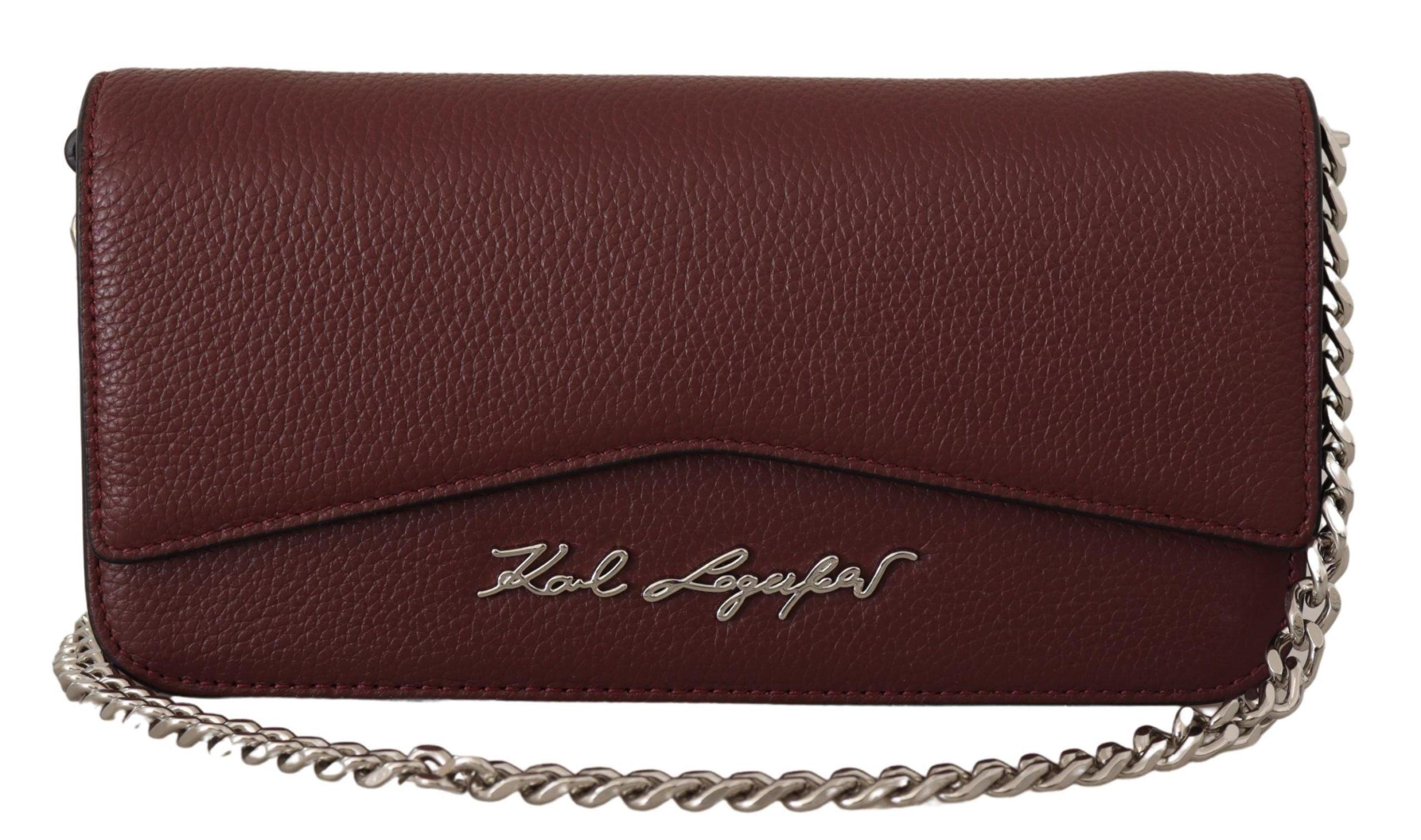 Karl Lagerfeld Wine Leather Evening Clutch Bag in Brown | Lyst