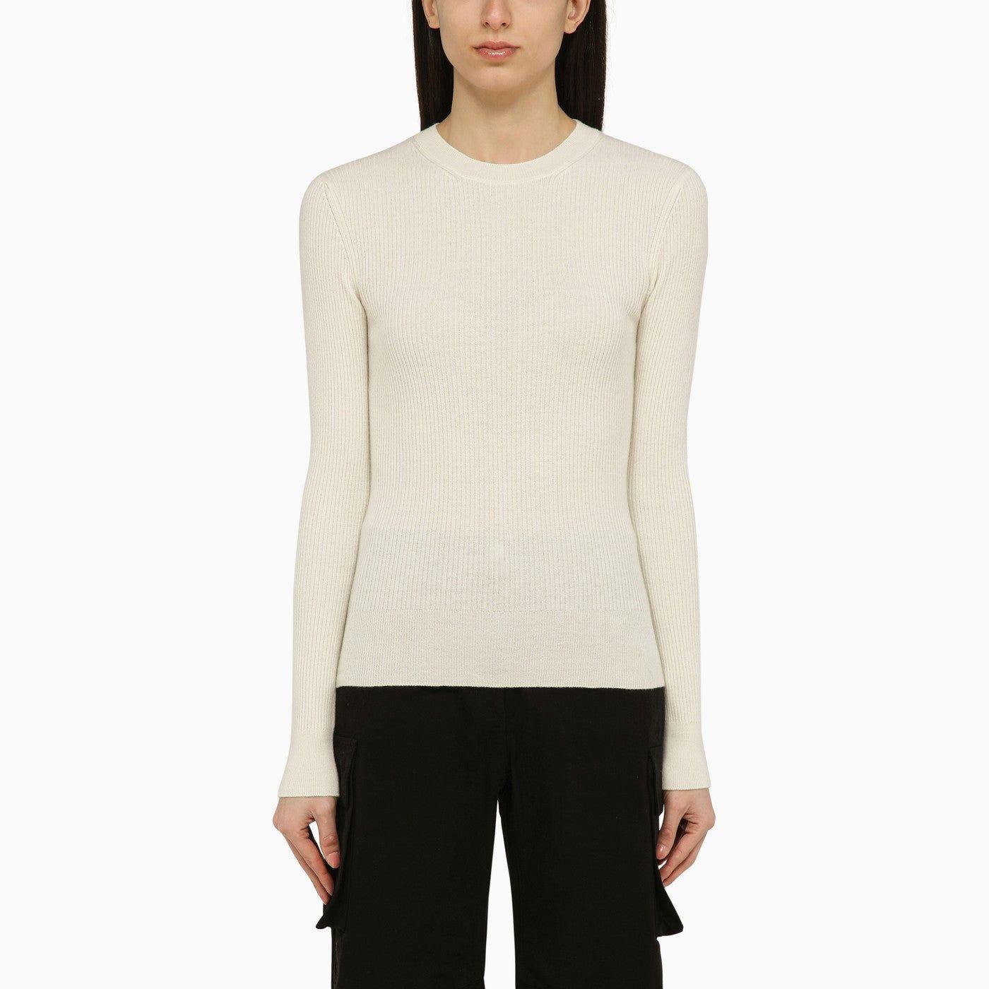 Canada Goose White Rib Knitted Sweater In Wool | Lyst