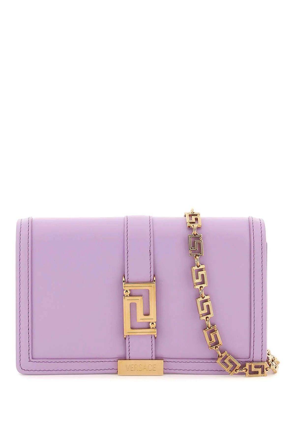 Versace Greca Goddess Crossbody Bag Purple Leather | Lyst
