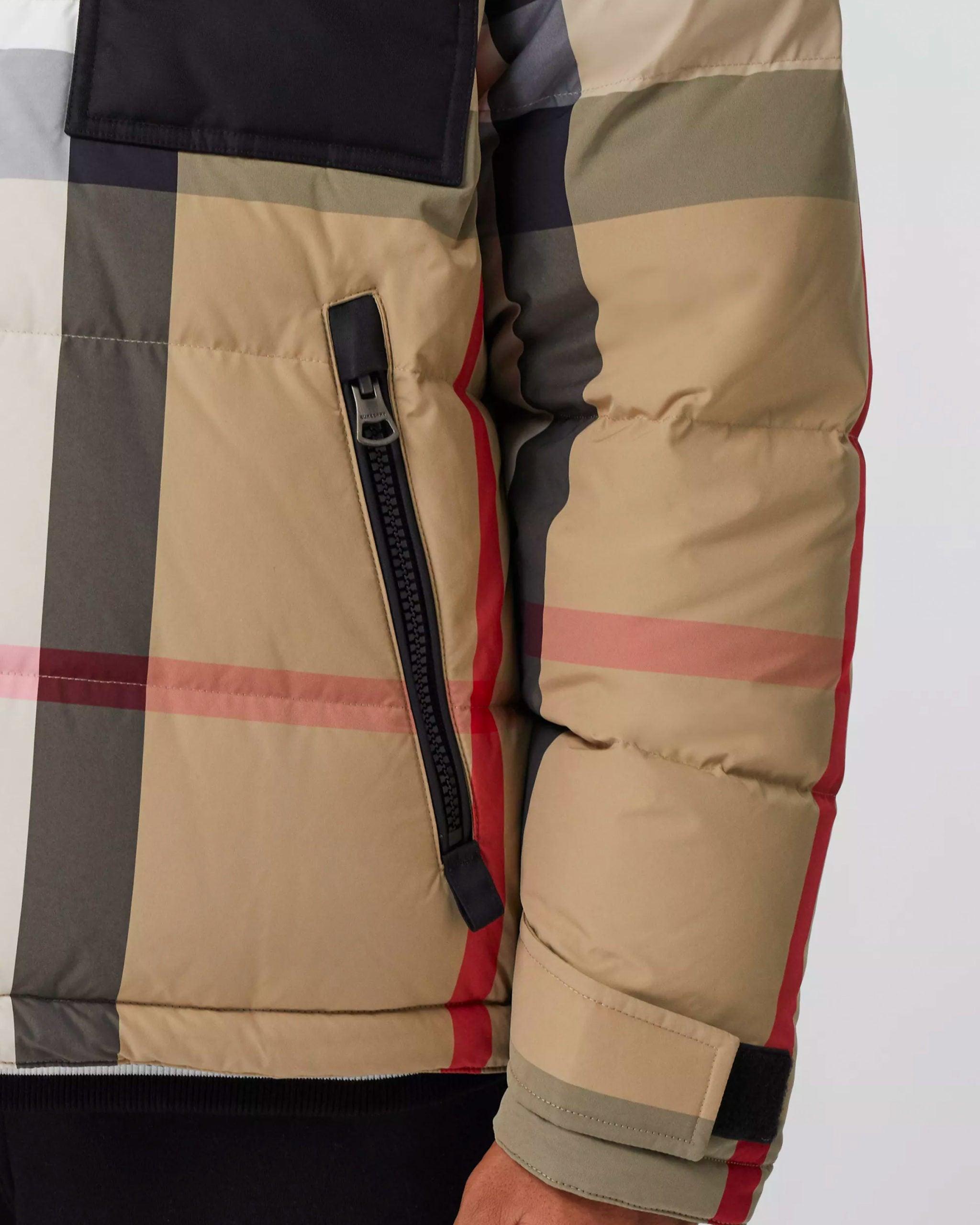 burberry men's rutland check reversible down jacket size xl
