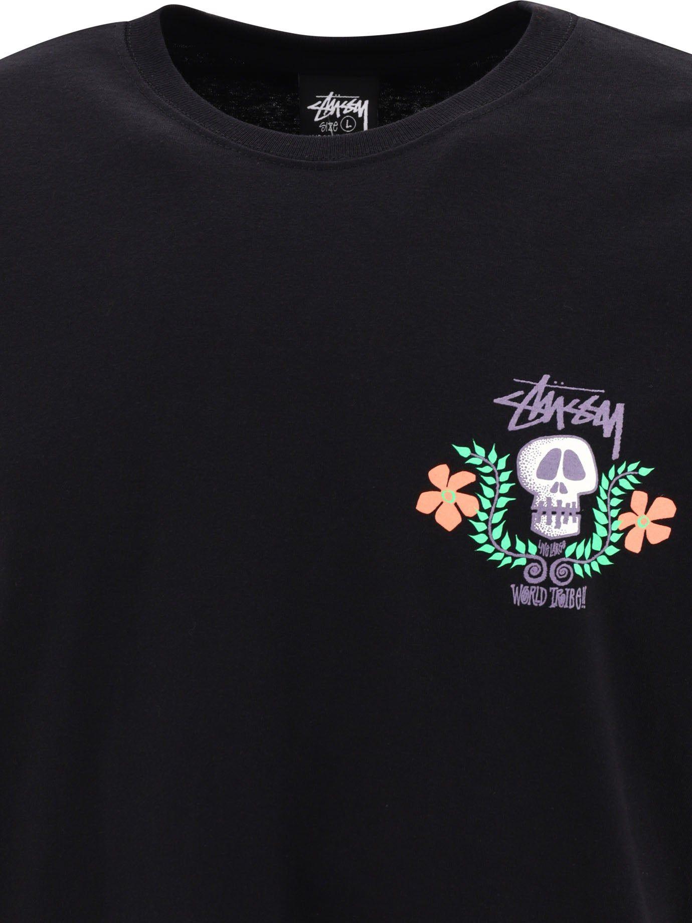 Stussy Skull Crest T Shirt in Black for Men | Lyst