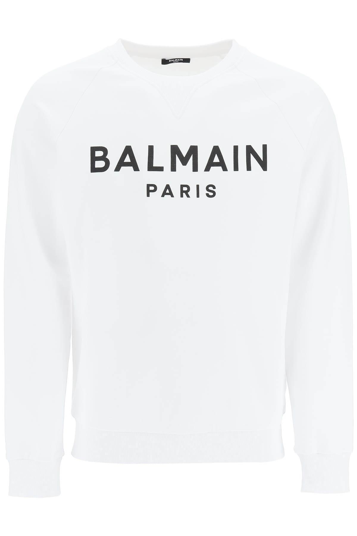 Balmain Logo Sweatshirt in White for Men | Lyst