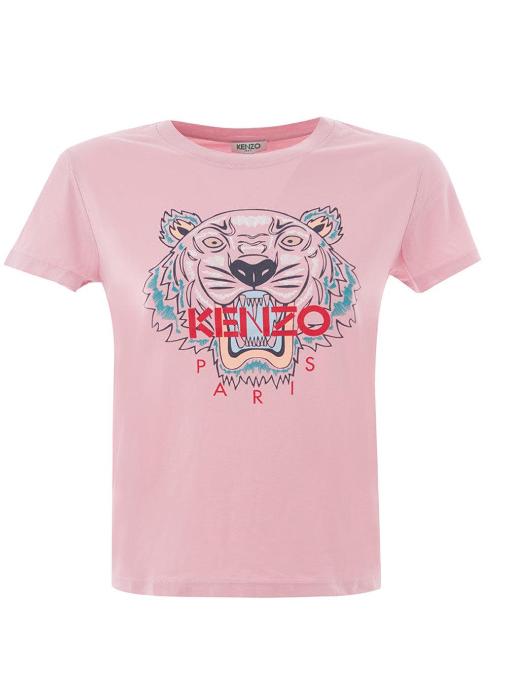 suppe Fremsyn binde KENZO Pink Cotton T-shirt With Contrasting Tiger Print for Men | Lyst