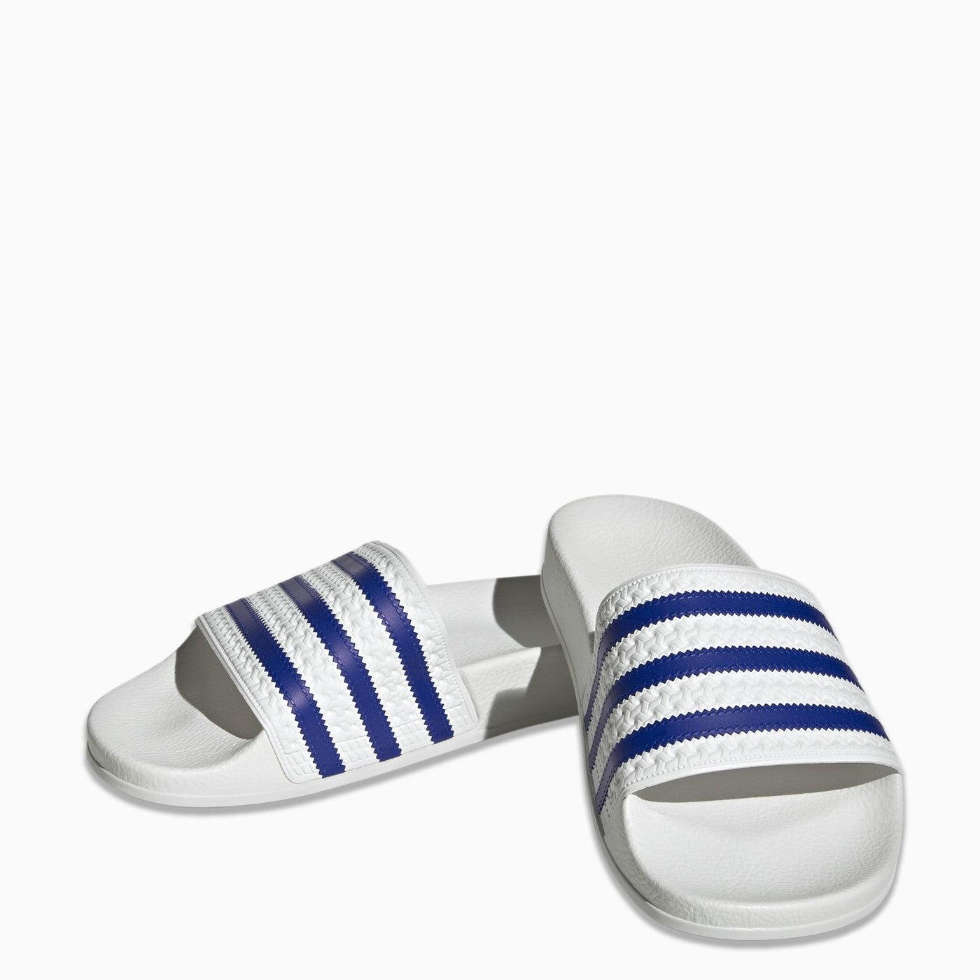 adidas Originals White/blue Adilette Slides | Lyst