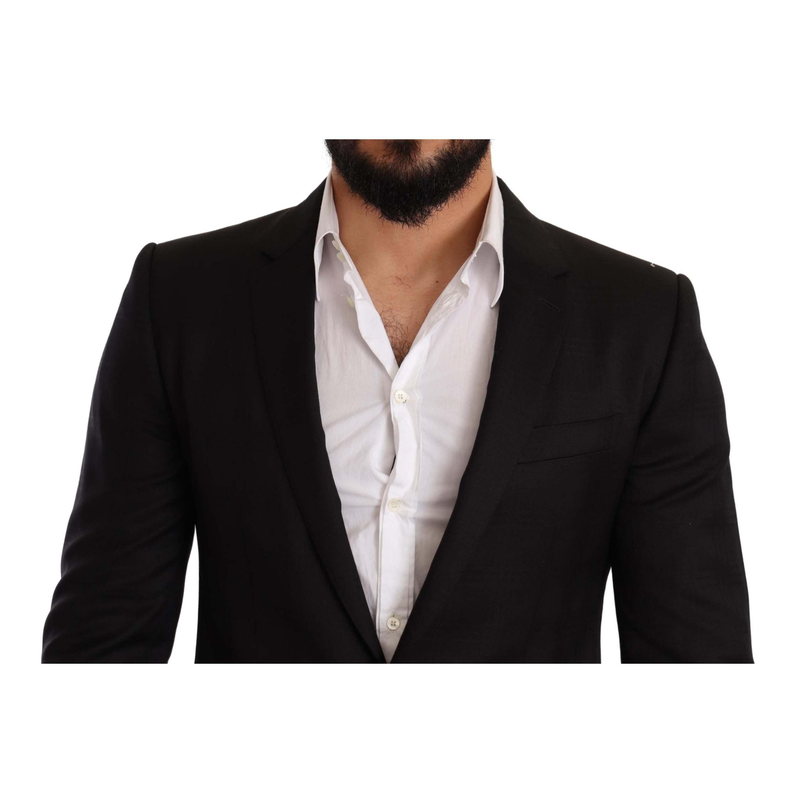 Dolce & Gabbana Dolce Gabbana Check Martini Slim Fit 2 Piece Suit in Black  for Men | Lyst