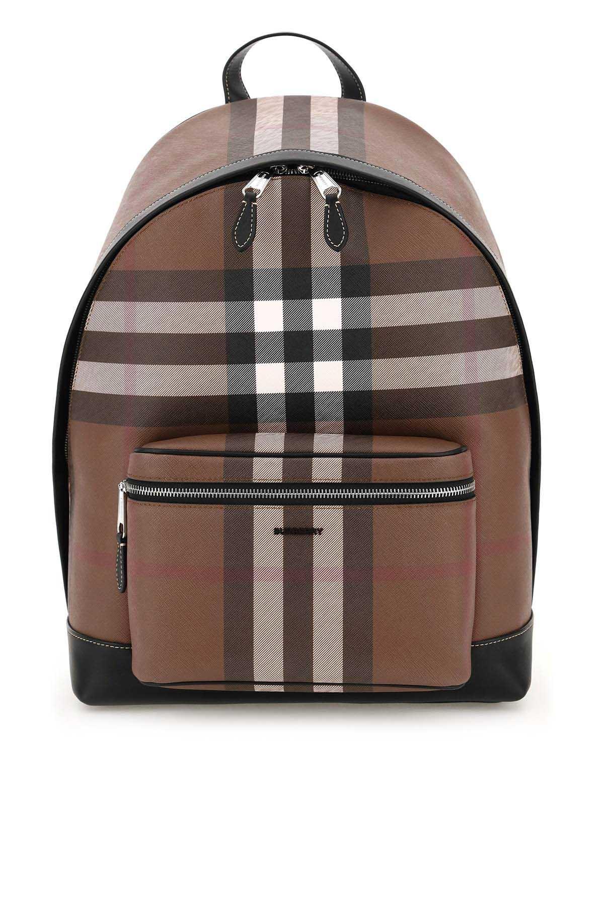 Burberry Check Coated Fabric Backpack in Brown for Men | Lyst