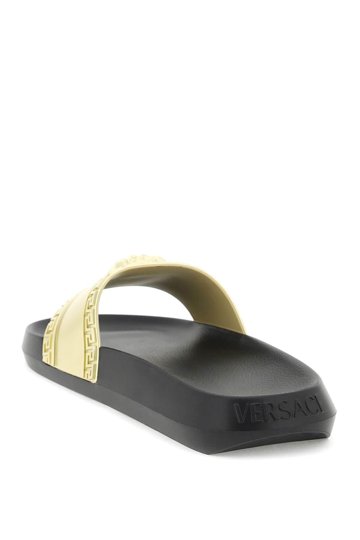 Versace 'palazzo' Rubber Slides in White for Men | Lyst