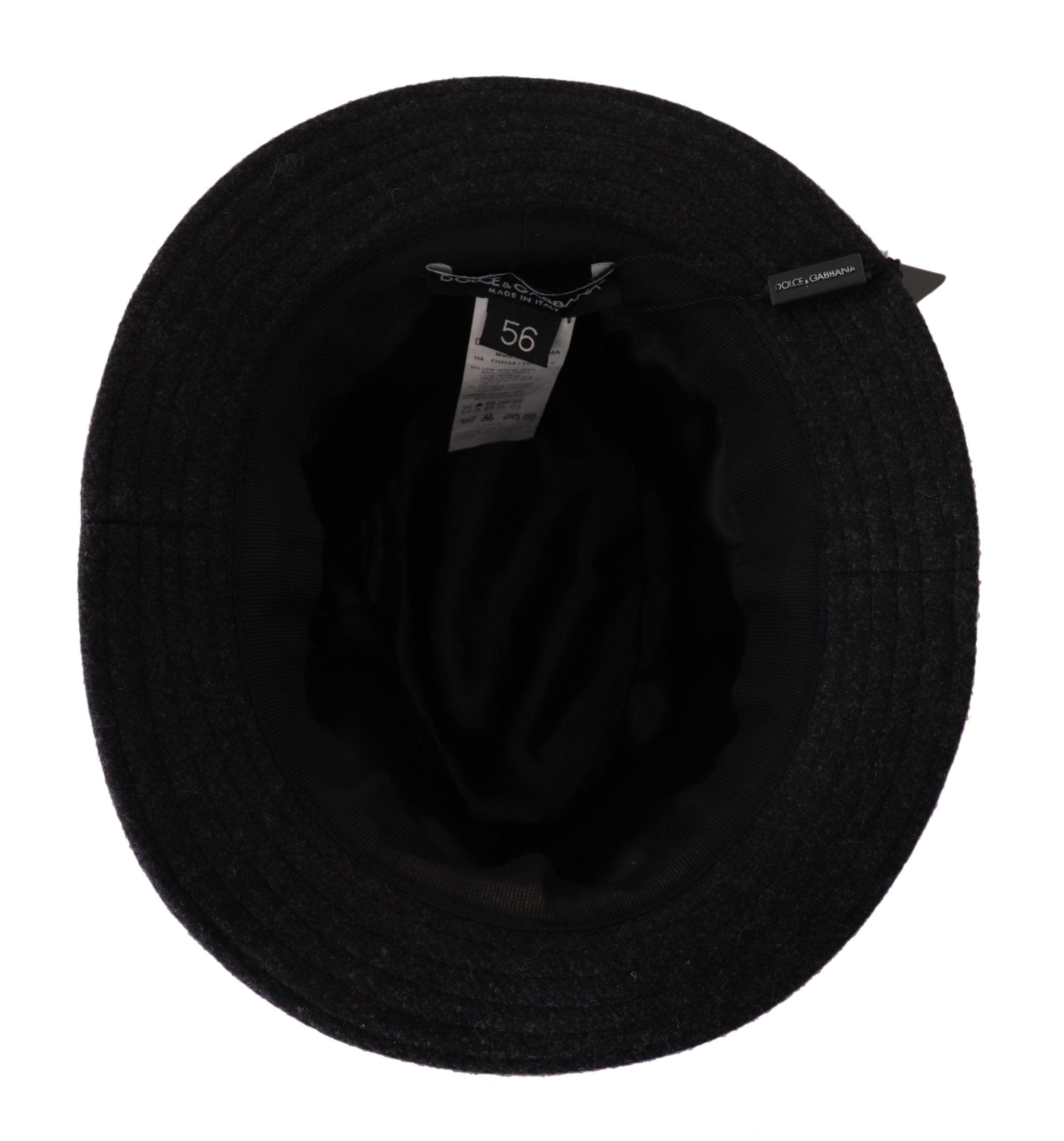 Dolce & Gabbana Gray Virgin Wool Logo Fedora Trilby Cappello Hat in Black |  Lyst