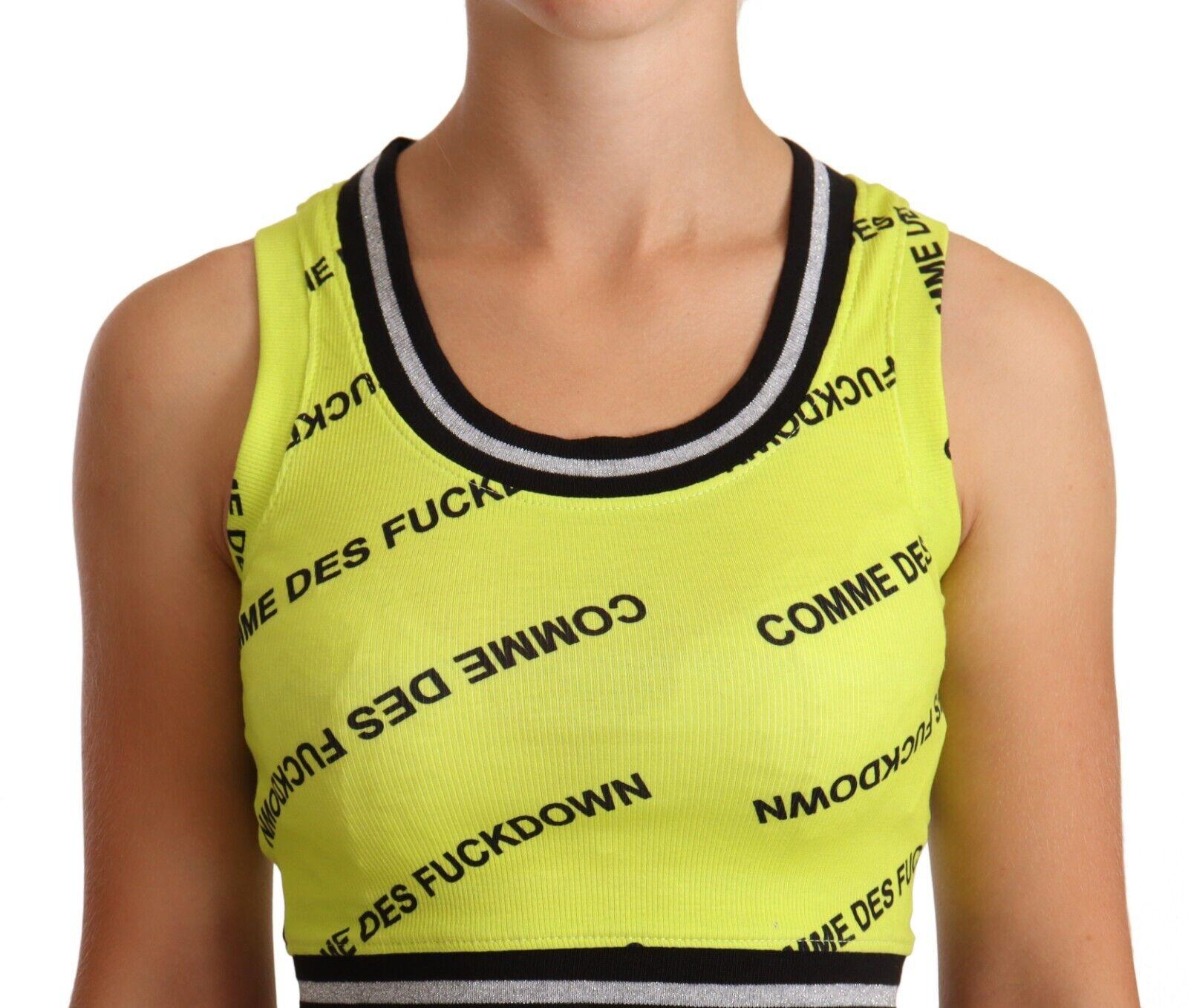 Comme Des Fuckdown Yellow Sleeveless Round Neck Cropped Tank Top in Green |  Lyst