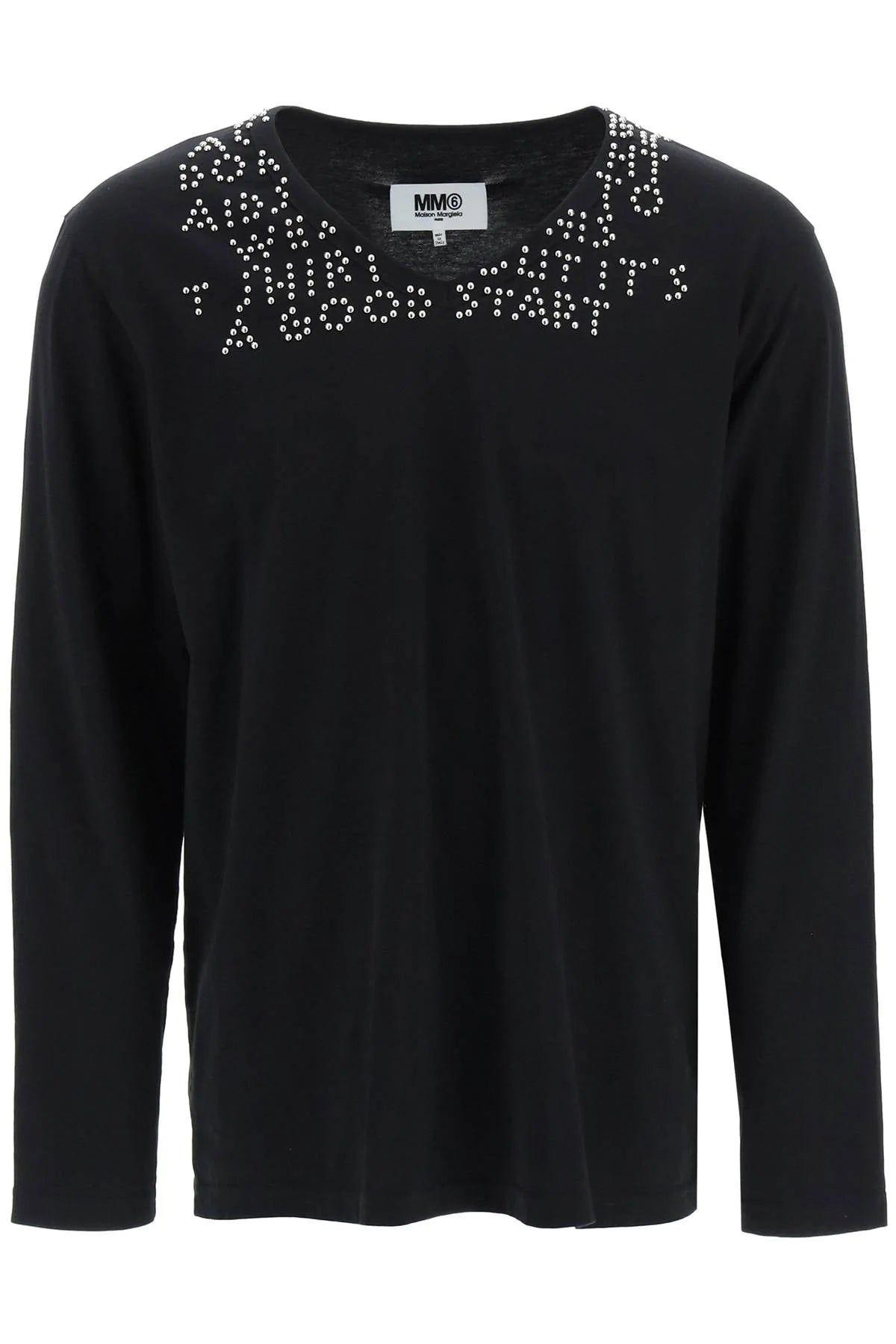 MM6 by Maison Martin Margiela Long Sleeve T Shirt With Studs in