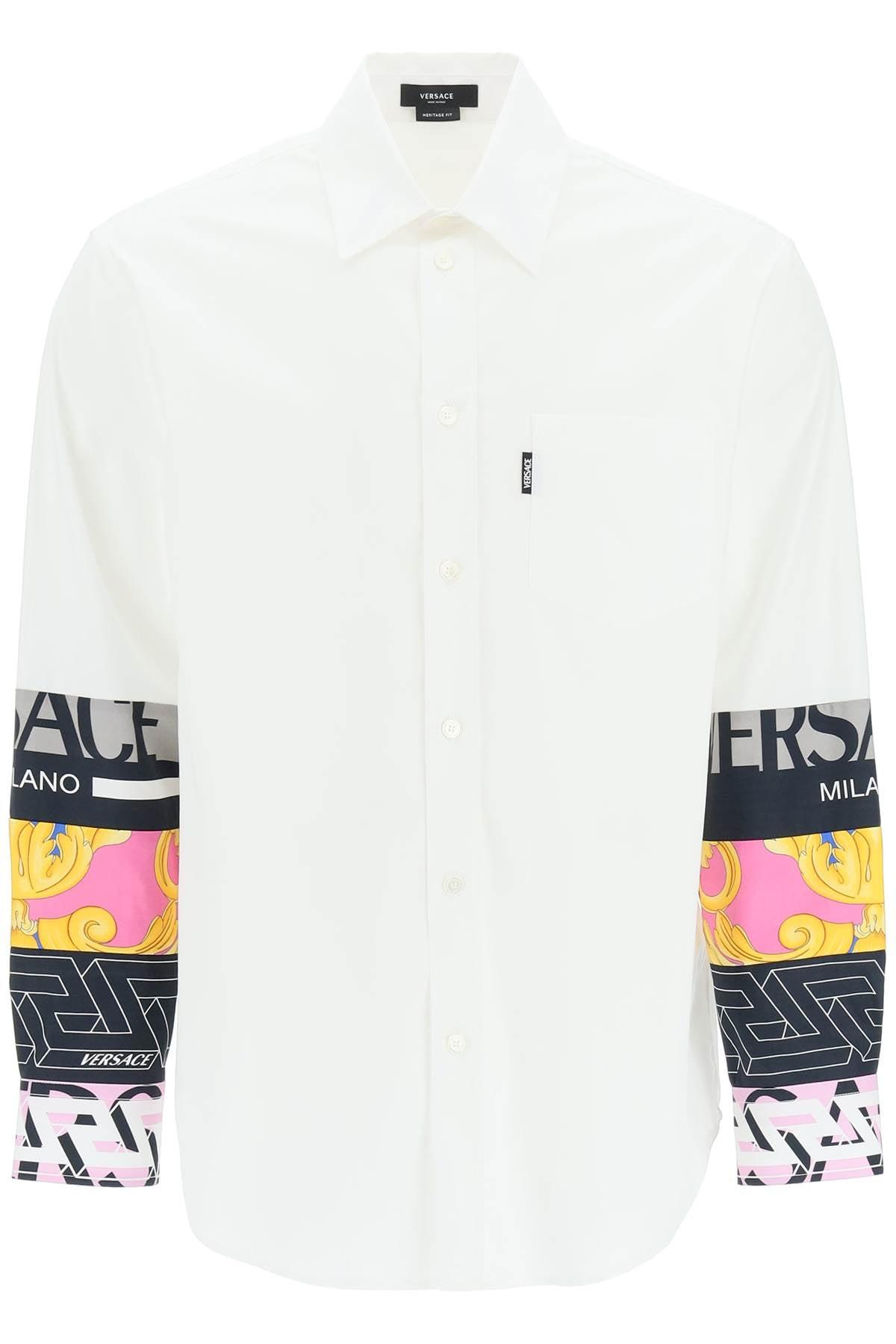 Versace Shirt With Patchwork Inserts in White for Men | Lyst