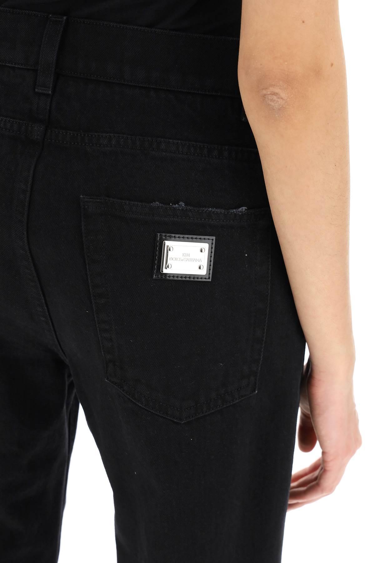 Dolce & Gabbana Wide Leg Jeans in Black | Lyst