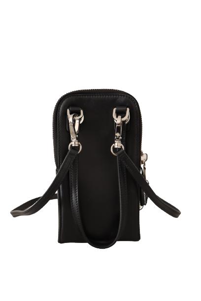 Dolce & Gabbana Black Leather Cross Body Neck Strap Card Slot Pocket Wallet  for Men | Lyst