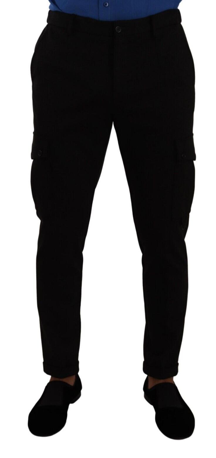 Dolce & Gabbana Black Viscose Skinny Cargo Trouser Pants for Men | Lyst