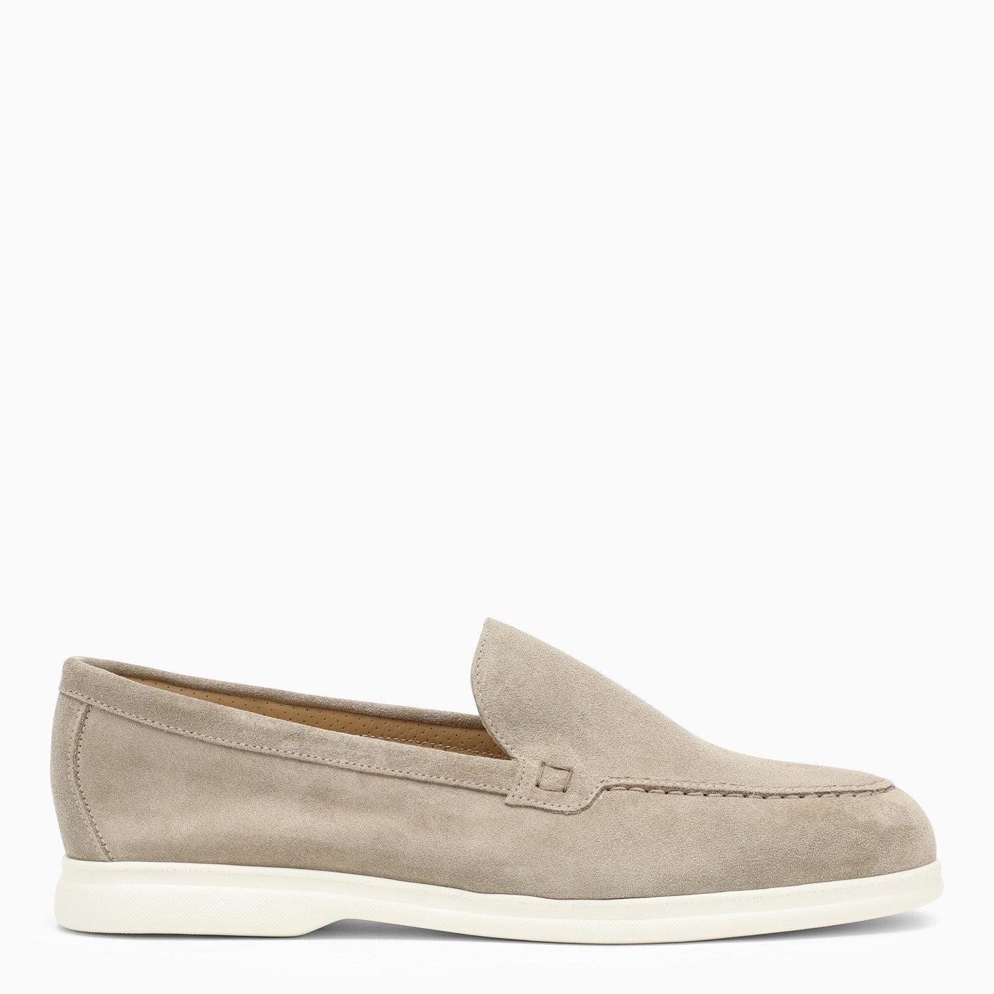 Doucal's Mud Suede Loafers in Natural | Lyst