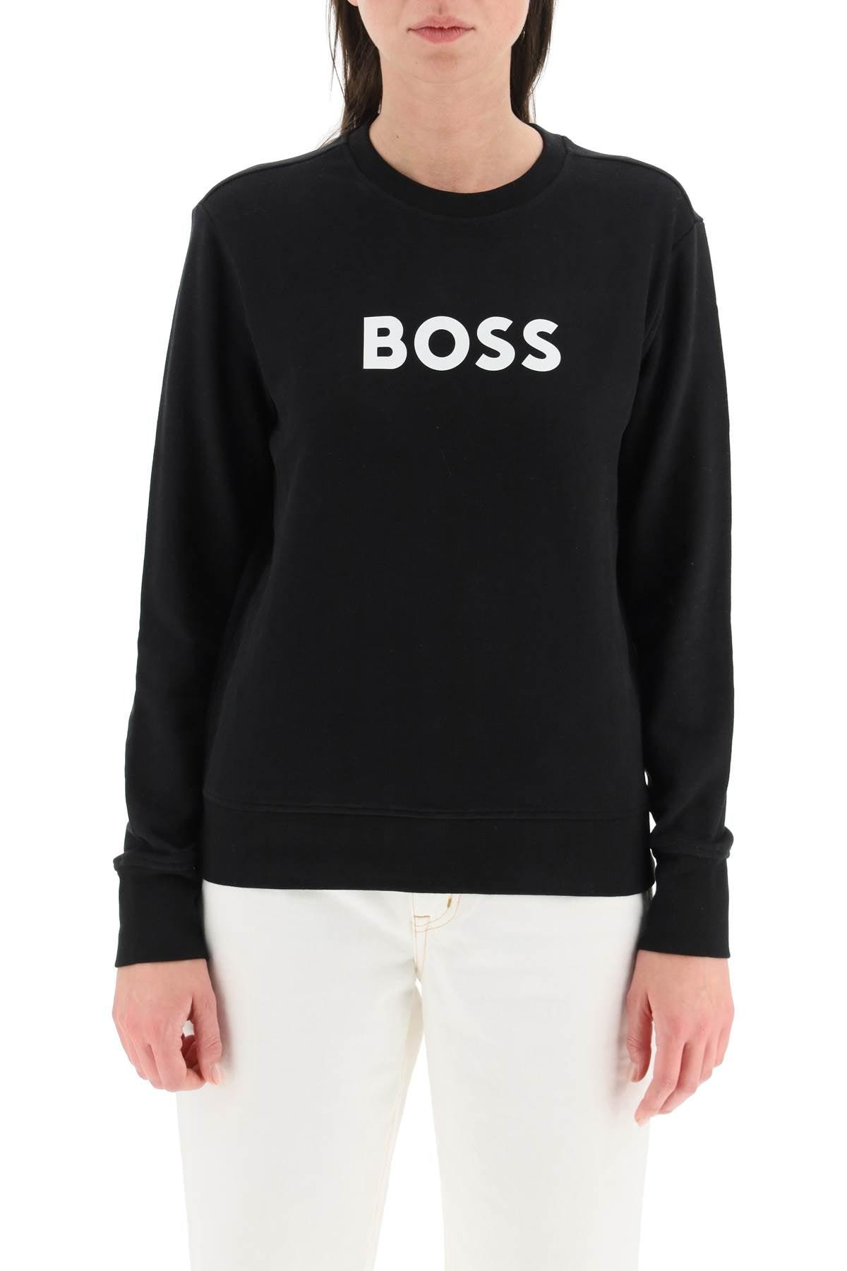 BOSS by HUGO BOSS Logo Print Crew-neck Sweatshirt in Black | Lyst