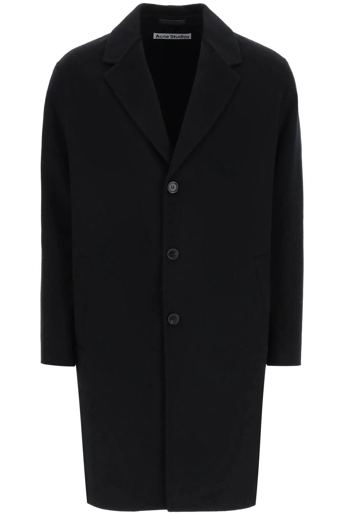 Acne Studios Double Wool Oversized Coat in Black for Men | Lyst