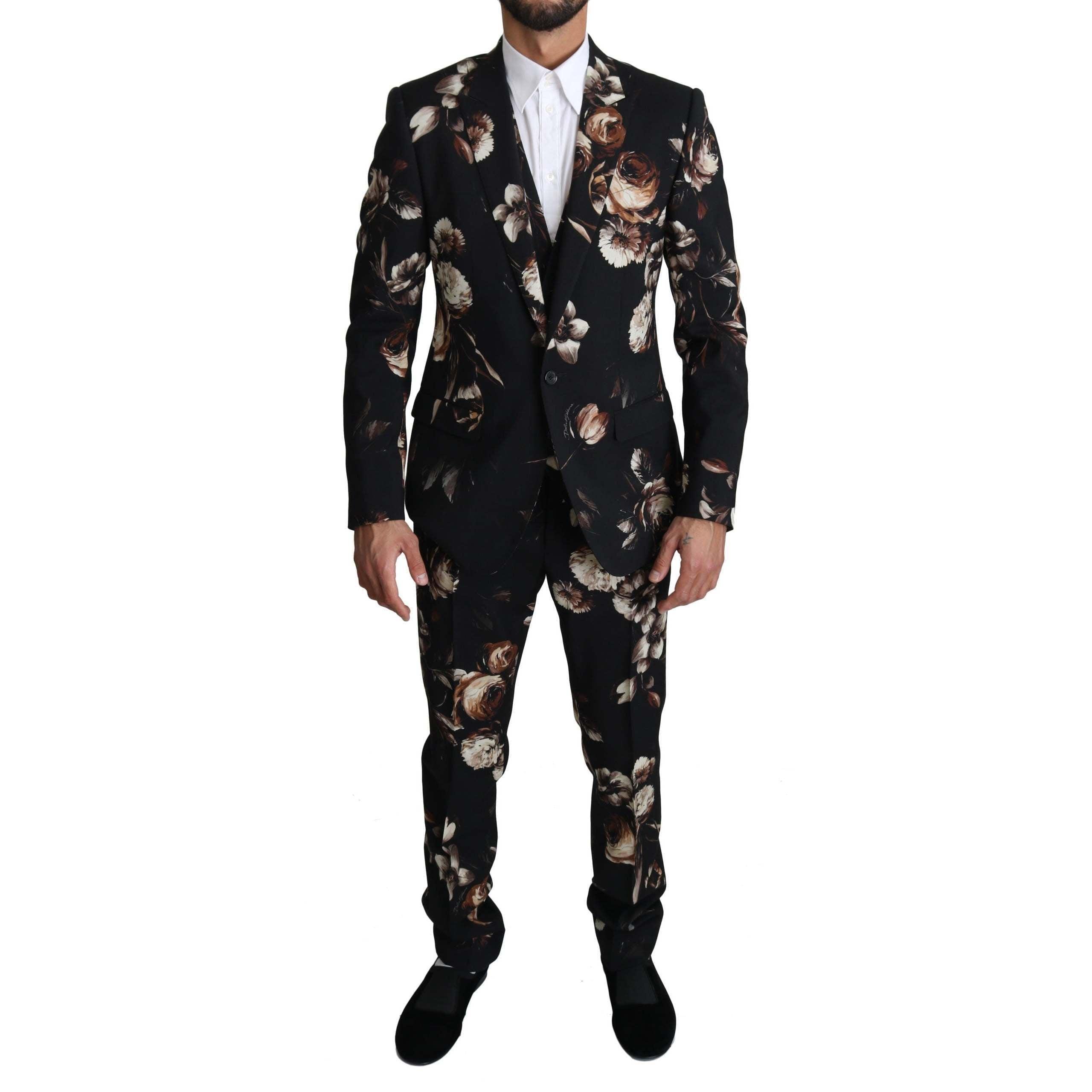 Save 23% Dolce & Gabbana Black Wool One Button Slim Martini Suit for Men Mens Clothing Suits 
