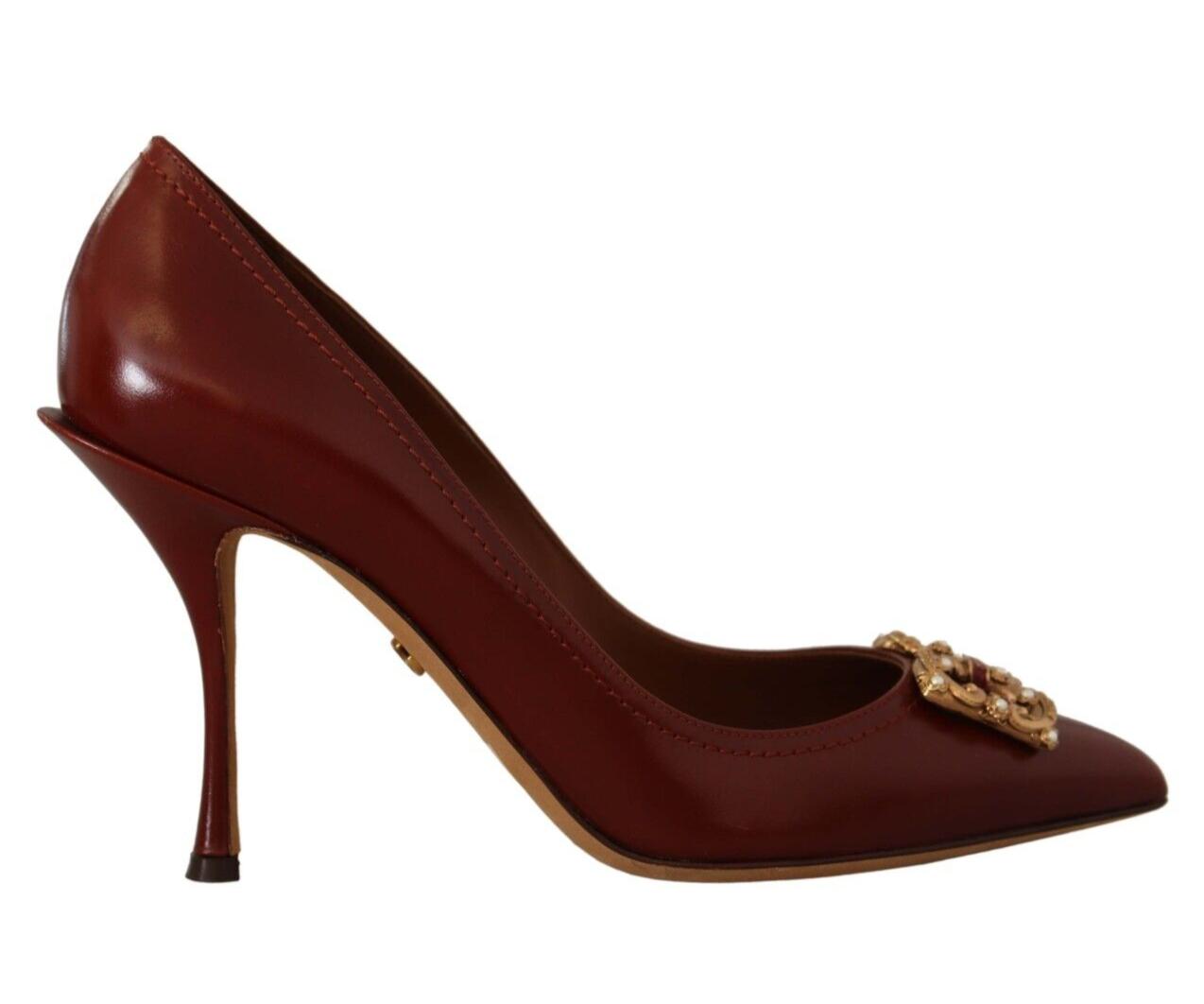 Dolce & Gabbana Brown Leather High Heels Pumps Amore Shoes | Lyst
