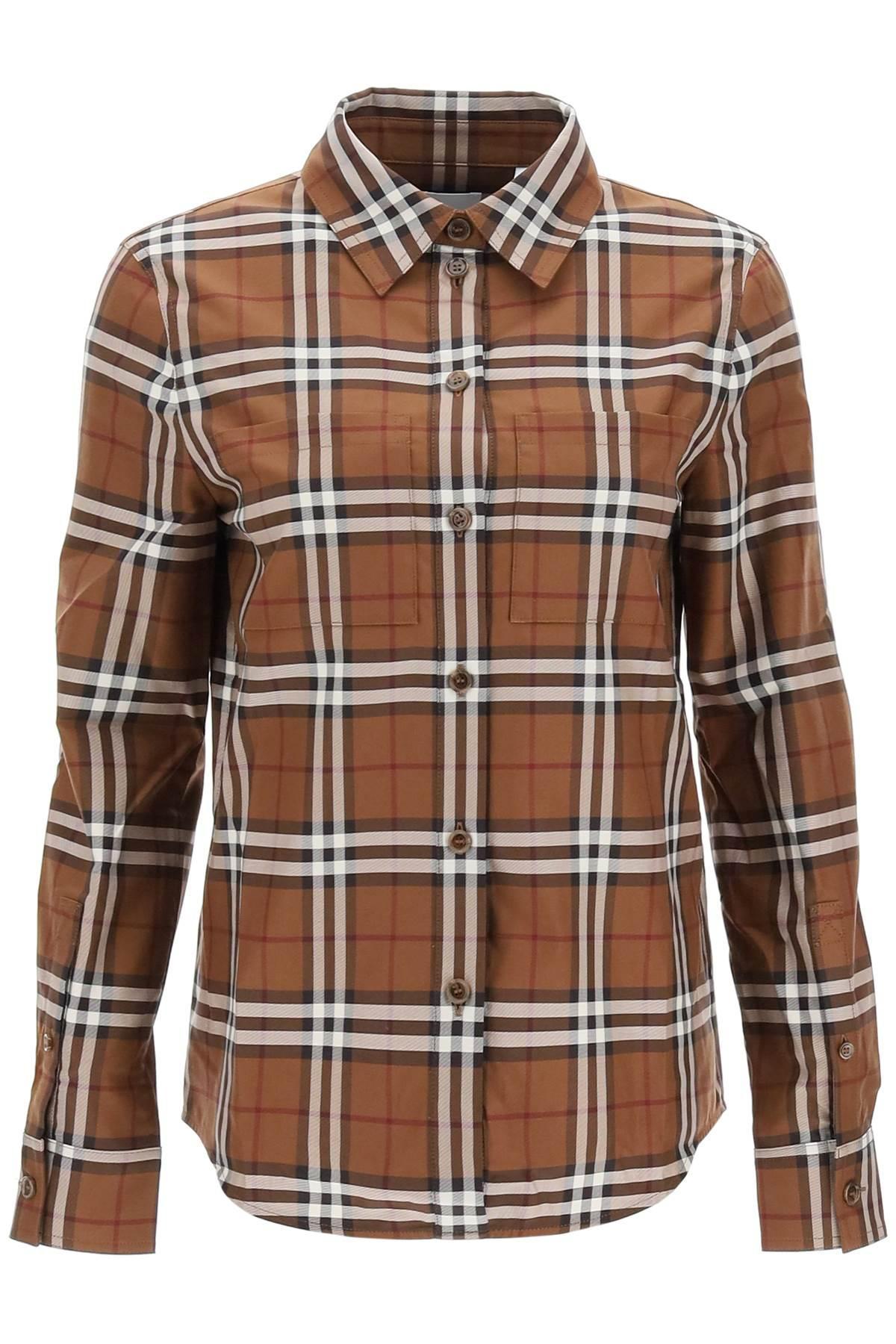 Burberry 'nivi' Tartan Cotton Shirt in Brown | Lyst