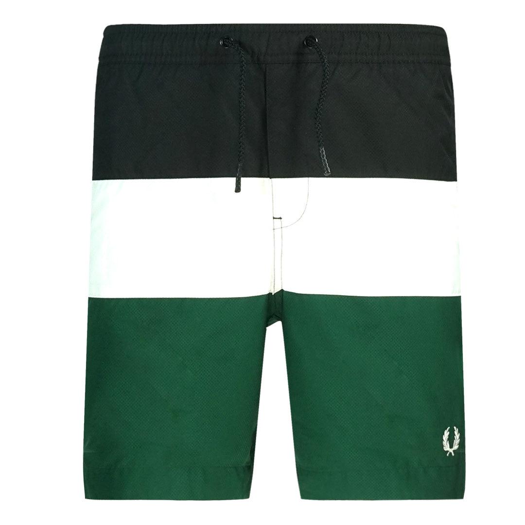 Fred Perry Colour Block S8510 426 Green Swim Shorts for Men | Lyst